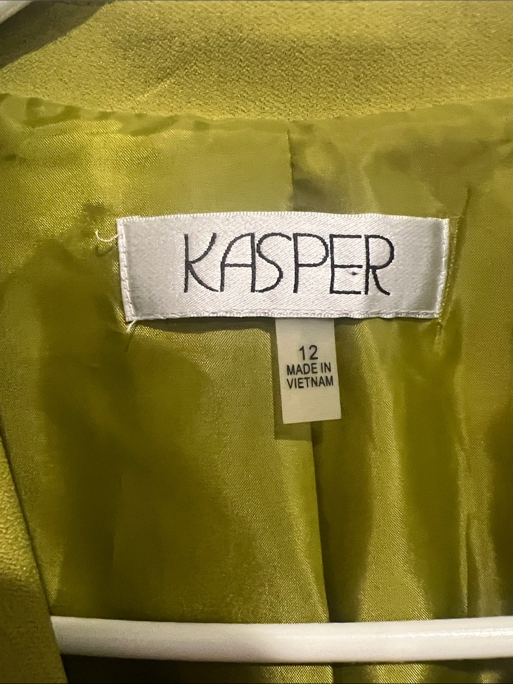 Kasper Women's Chartreuse Single-Button Blazer womens 12 career - Picture 3 of 5